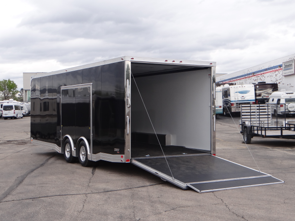 Enclosed Black 8.5' x 24' Car Hauling Trailer with Escape Door built by ...